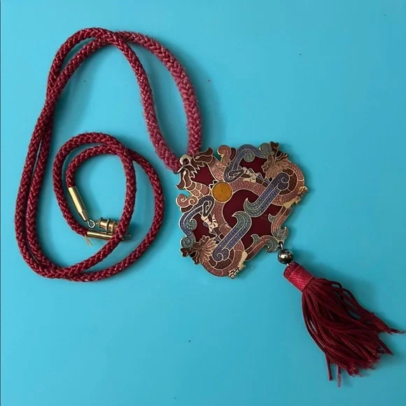 Red Dragon Pendant Tassel Necklace - Picture 1 of 3